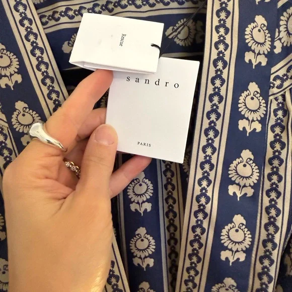 Sandro Enrika printed silk wrap dress size EU38 US6 - Picture 8 of 9